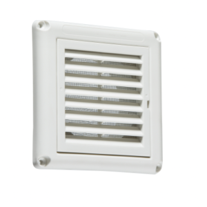 100mm Extractor Fan Grille with Fly Screen - White