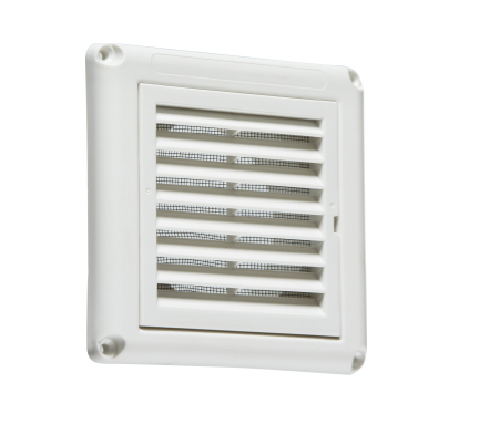 100mm Extractor Fan Grille with Fly Screen - White